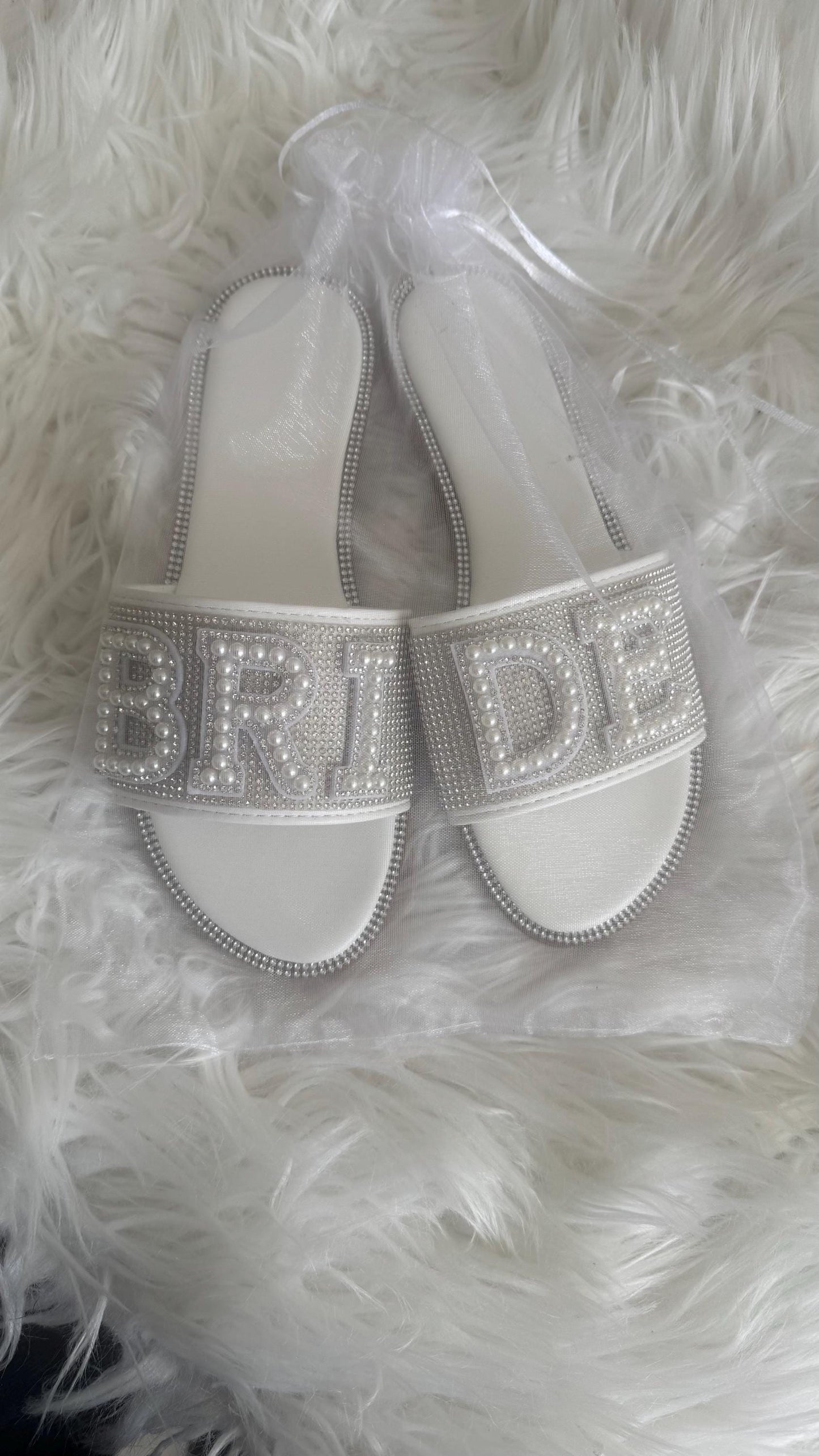 BRIDE diamante embellished summer sliders