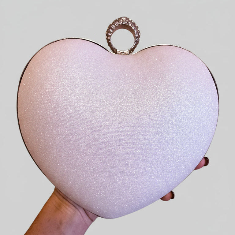 BRIDE Heart pearl embellished clutch bag with removable silver chain strap |wedding | hen party | bridal shower | hen do