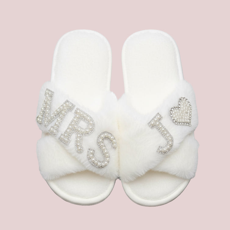 Personalised Bride custom MRS slippers