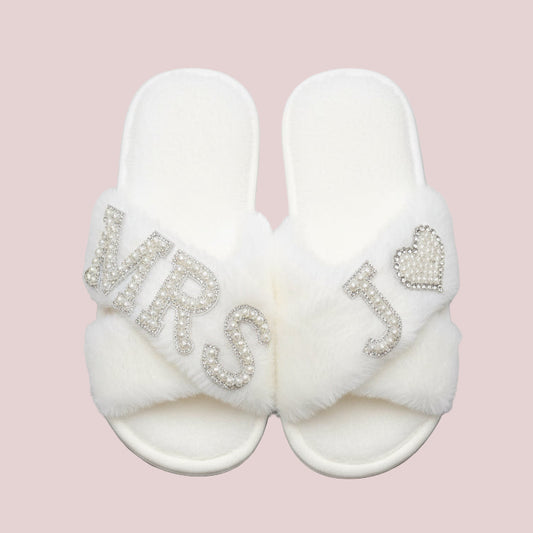Personalised Bride custom MRS slippers