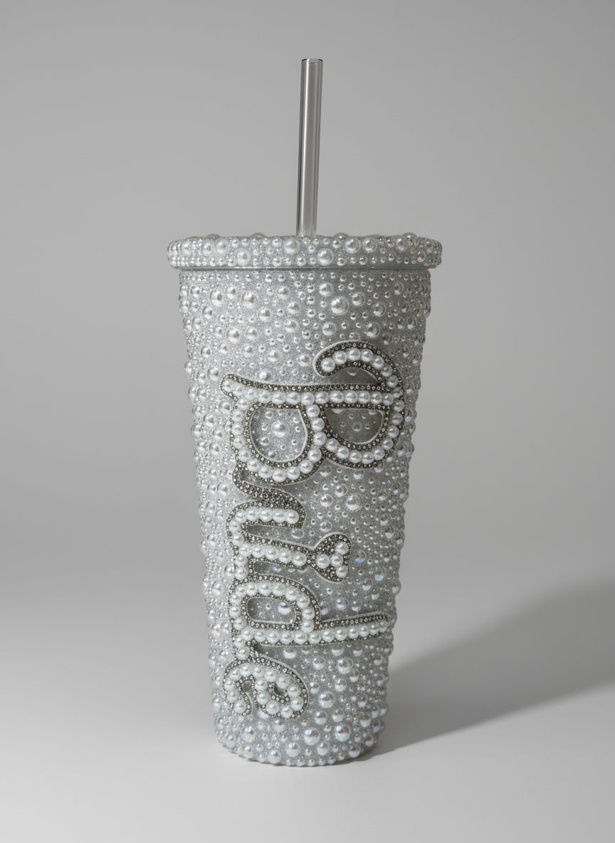 BRIDE Embellished pearl cold drinking cup