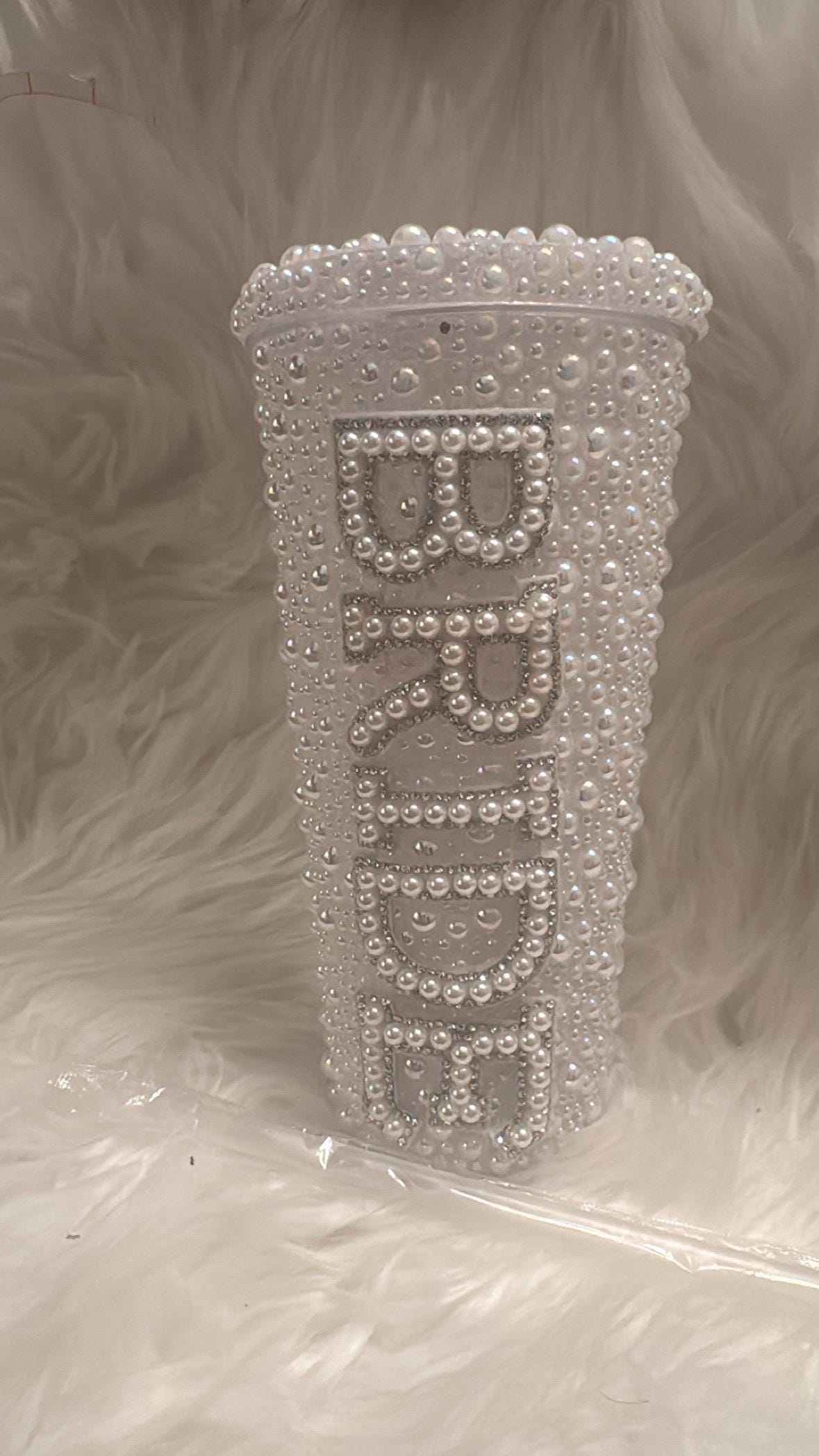 BRIDE Embellished cold drinking cup with lid and straw