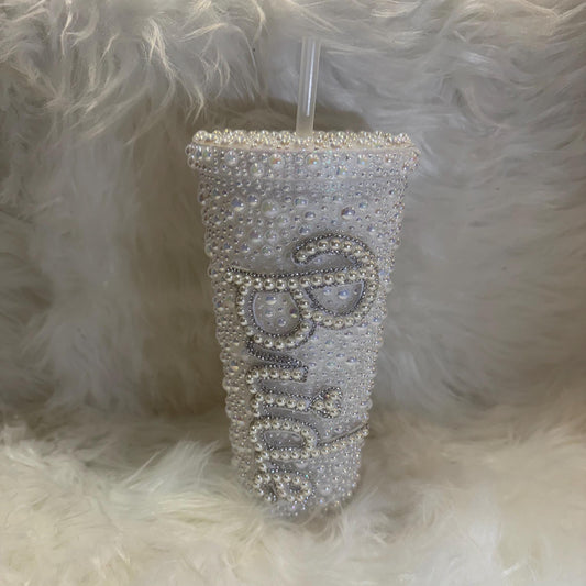 BRIDE Embellished pearl cold drinking cup