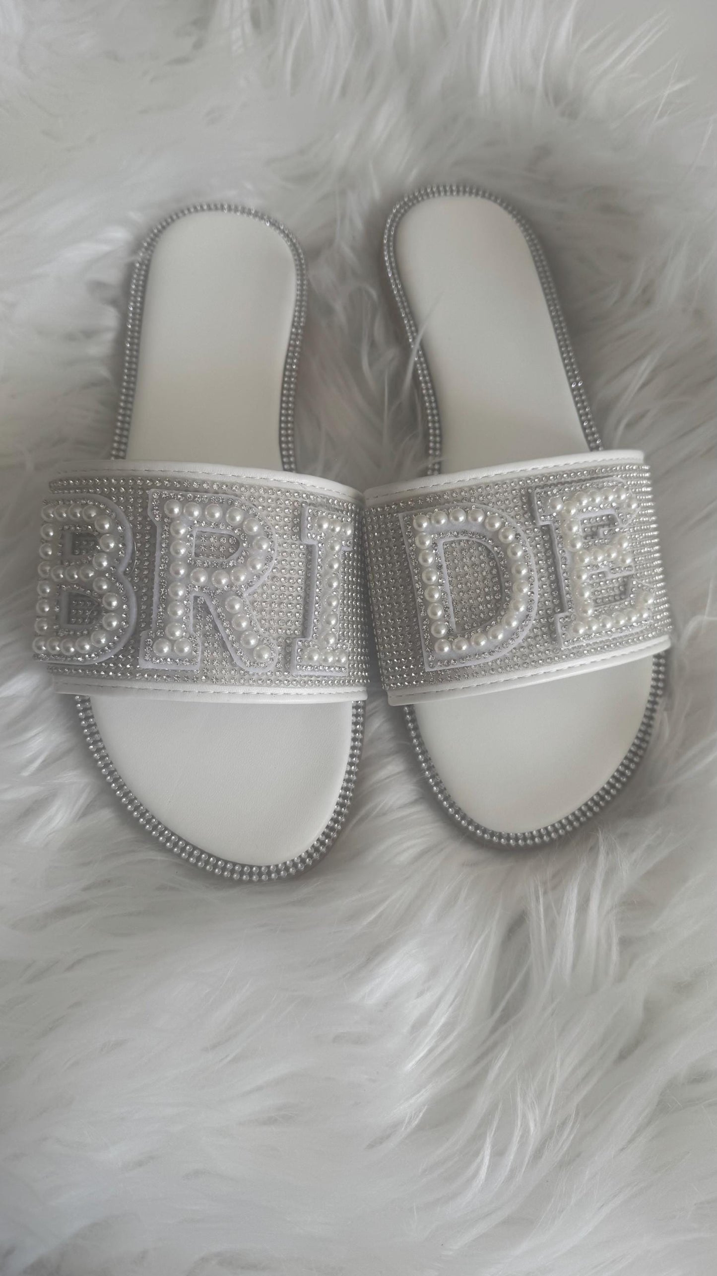 BRIDE diamante embellished summer sliders